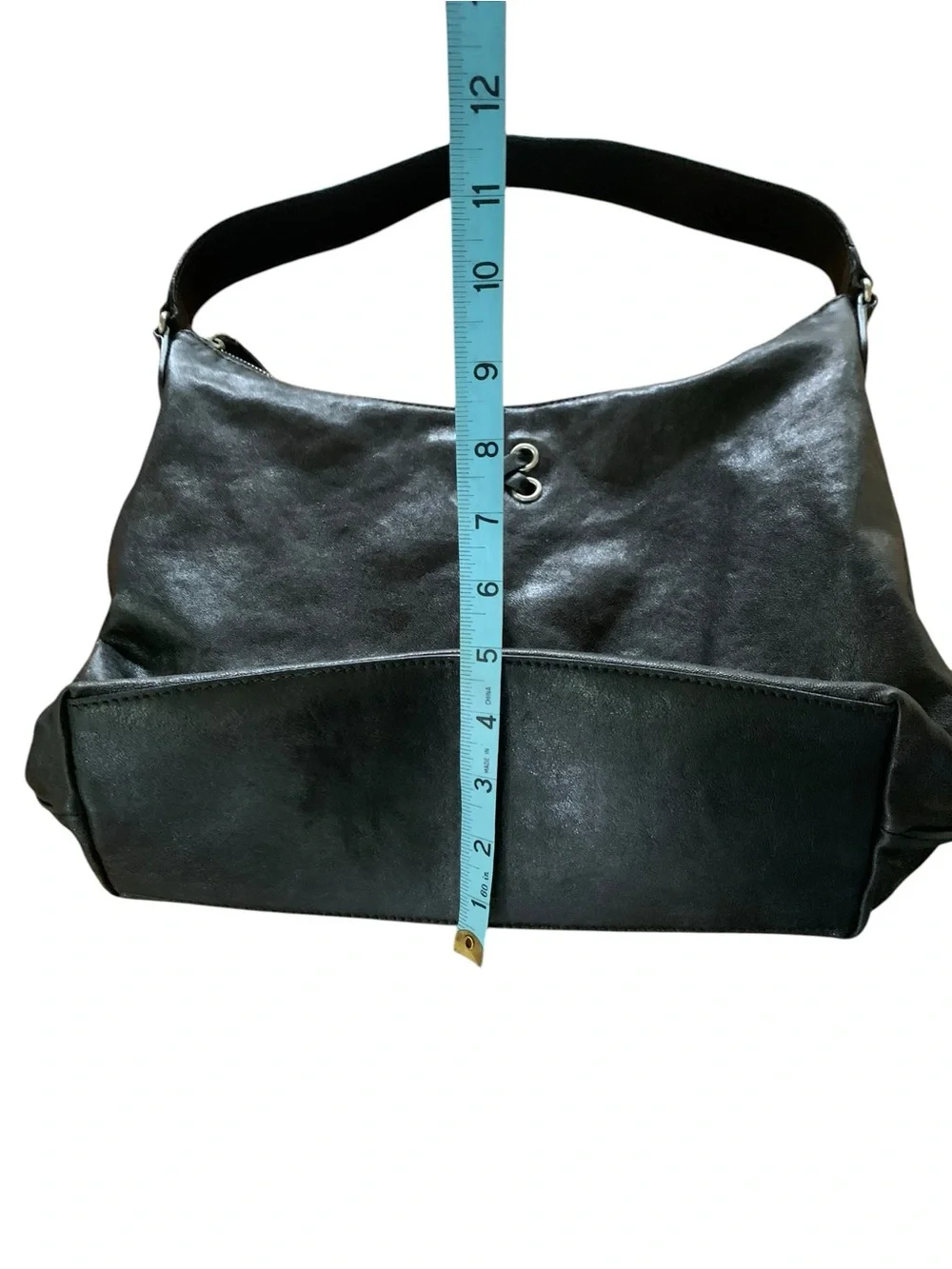 Cole Haan Avery Black Soft Leather Hobo Grommet II Purse